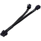 Dual 6 Pin Female To 8 Pin Male Gpu Power Adapter Cable Braided Sleeved 9 Inches