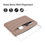 MOSISO 13.3 inch Laptop Case, 13-13.3 inch Puffy Laptop Sleeve Compatible with MacBook Air 13 13.6 M4 M3 M2 M1/Pro 13/Pro 14, HP Dell ASUS Lenovo,Polyester Horizontal Bag with Small Case, Brown