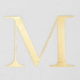 M Napkins Paper Guest Towels - 4 X 8 In, 3-Ply, White & Gold, 100 Count - Letter M Initial Napkins For Wedding Reception & Party Use
