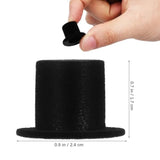 Black Mini Formal Hats, 15Pcs Miniature Hats Black Snowman Hatt 2.4Cm Mini Doll Hatt For Diy Craft Projects Hair Accessories Christmas Decoration Party Ornaments, 2.40X2.40X1.70Cm