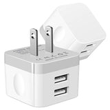 Dual USB Wall Charger 2-Pack 2.4A Fast Charging for iPhone and Samsung