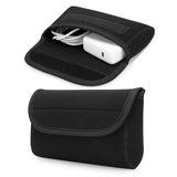 Small Neoprene Tech Pouch, Travel Cable Organiser Bag, Electronics Accessories Carry Storage Bags For Macbook Power Adapter, Power Bank, Wireless Mouse, Phone Charger, Or Small Devices, Black