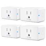 Smart Plug 15A, Wifi Bluetooth Outlets 4 Pack Work With Alexa And Google Assistant, Wifi Plugs With Multiple Timers, Home App Group Control Remotely, No Hub Required, Etl&Fcc Certified