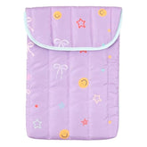 Purple Laptop Sleeve 13 Inches By - Cute Smiley Faces, Bow & Coquette Design, Laptop Cover & Accessories For Women, Office Essentials, Protective Case For 13-Inch Laptops