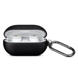 Handmade For Beats Solo Buds Case Cover, Premium Synthetic Leather Case With Keychain, Carbon Fiber Style, Protective Hard Shell Cover For Beats Solo Buds Earbuds - Black