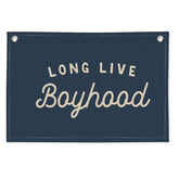 Navy Blue Decor Long Live Boyhood Banner Boy Room Decor, Banner Flag Nursery Playroom Wall Decor For Boys Bedroom Living Room Dorm Toddler Decorations Teen Boy Kid Banner Wall Hanging Linen Flag 30X20