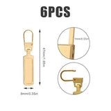 6Pcs Zipper Pull Replacement, Zipper Pulls Detachable Metal Zipper Pul