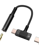 USB C to 3.5mm Audio Adapter Type C Charging Headphone Splitter(2in1) for iPhone 17 16 15 Pro Max DAC Aux Female Jack Cable Charger Dongle for Ipad