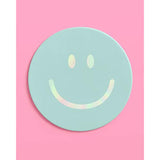 Smile Pastel Party Drink Coasters - 16 Pcs - Iridescent Foil | Happy Pastel Birthday Party Decorations, Cute Bachelorette Party, Cool Cocktail Disposable Coaster