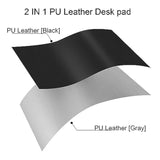 59" X 24" 4Xl Pu Leather Desk Mat (Black/Gray), Huge Mouse Pad, Dual Sided Desk Pad Protector, Waterproof Writing Blotter For Gaming/Office/Home