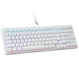 E-Yooso Creamy Mechanical Keyboard Wired, Hot Swappable, Pre-Lubed Linear Switches, Gasket Structure With Sound Dampening Foam, Rgb Backlit, 99 Keys Custom Gaming Keyboard For Pc/Mac,White