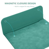 14" Slim Laptop Sleeve Case With Stand For Samsung Galaxy Book 13.3", Macbook Air 13.3"/13.6"/Pro 14.2", Microsoft Surface Laptop 13.5", Leather Case For 13" 14" Tablet Chromebook Notebook(Cyan)