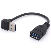 Short Usb 3.0 Extension Cable, 90 Degree Up Angled Usb Type A Male To Female Lead 5Gbps Speed Extender Cord - 15Cm (Up)