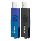 2 Pack 16Gb Usb Flash Drives Usb 2.0 Thumb Drives Memory Stick Data Storage Jump Drive Swivel Design (Black/Blue)