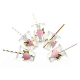 Boho Floral Party Cups, Garden Party, Tea Baby Shower, Floral Bridal Shower, Disposable Plastic Cups, Lids, Straws, Set Of 12