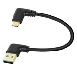 Gold Plated Short Right Angle Usb Type C Cable, 90 Degree 18W Fast Charging Us