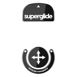 Superglide Glass Mouse Skates - Super Smooth Glide, Polished Round Edge, Super Fast Gaming Mouse Feet With Durable Sole For Logitech G Pro X Superlight1 (Type-S, Black)