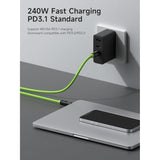 Usb 4 Cable, Led Display Usb C 240W Fast Charging Cable With 8K@60Hz 40Gbps Data Transfer Thunderbolt 4/3 Video Cord For Iphone 16 15 Pro Max, Ipad, Macbook Pro Air (Braided, Green, 3.3Ft)