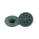 12 Pieces Viking Helm Of Awe Pattern Metal Shank Buttons. 23Mm (7/8 In