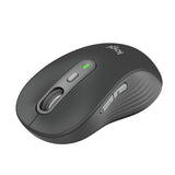Signature Plus M750 L Wireless Mouse - For Large Hands, Smartwheel, Bluetooth, Multi Device, 24-Month Battery, Silent Clicks, Customizable Side Buttons, Contoured Shape - Graphite
