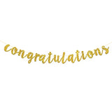 Gold Glitter Congratulations Banner For Wedding, Anniversary, Graduation, Congrats Master Bunting, Retirement Party Decorations Supplies