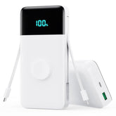 Portable Charger 40800Mah For Iphone With 2 Built-In Cable And Iwatch Charger, 5-In-1 25W Pd Fast Charging Usb C Power Bank,Qc4.0 Led Display Battery Pack For Iphone 16/15/14/13/12,Android,Apple Watch