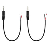 2-Pack 2.5Mm Male Plug To Bare Wire Pigtail Ts Mono 2.5Mm Jack Connector Adapter Repair Audio Cable