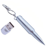 128Gb Metal Shining Bullet Usb Flash Drive Memory Stick With Keychain,Silver
