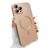 Magnetic Case For Iphone 14 Pro Max Phone Case For Women, Matte Soft Metallic Luster Design With Camera Lens Protector, Compatible With Magsafe Case For Iphone 14 Pro Max 6.7"-Champagne Gold