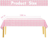 3 Packs Pink Gingham Tablecloths β Disposable Plastic  Table Covers,  for Birthday Parties