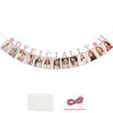 13Th Birthday Party Decorations For Girls Birthday Photo Banner Officially 13 Picture Banner Official Teenager Decoration (Rose Gold)