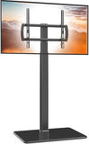 Universal Floor TV Stand with Mount 80 Degree Swivel Height Adjustable and Space Saving Design for Most 27 to 65 inch LCD, LED OLED TVs, Perfect for