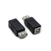 2 Pack Usb 2.0 Af/Bf Plug Type A Female To Type B Female Adapter Connector Converter Compatible With Laptop Computer Hard Drive Printer Camera