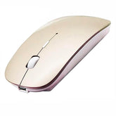 Bluetooth 5.2 Wireless Mouse, Gold, Rechargeable, Ergonomic Design, Compatible With Laptops And Tablets