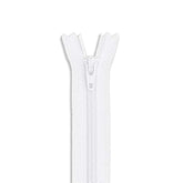 18" Nylon Coil White Zipper 18 Inch Non Separating Zipper White 18 Inc
