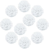 10pcs DIY Decorative Tissue Paper Pom-poms Flowers Ball Perfect for Party Wedding Home Outdoor Decoration (12-inch Diameter, White)