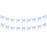 2Pcs Bow Garland Banner, Ribbon Bow Decorations for Baby Shower & Birthday Party (Blue)