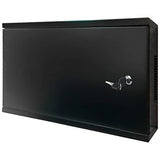 2U Wall Mount Rack Enclosure Network Cabinet Solid Door Black Powder Coated Steel With Lock