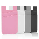 Phone Card Holder, 4 Pack Cell Phone Wallet Stick-on Credit Card Sleeve Pocket Silicone Pouch Compatible for iPhone, Samsung Galaxy and Most Smartphones