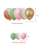 80Pcs Jungle Safari Balloons Animal Print Pink Sage Green Wild One Baby Shower Party