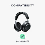 kwmobile Ear Pads Compatible with Shure AONIC 50 Earpads - 2X Replacement for Headphones - Black