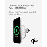 Belkin Wireless Car?Charger 15W - MagSafe-Compatible Magnetic Charger - Qi2-Certified Wireless Charger, Magnetic Car Vent Phone Mount for iPhone 16, 15, 14, 13, 12, & Samsung Galaxy S25 Series - Gray