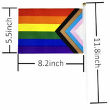 50 Pack Progress Rainbow Pride Flag Small Mini Flag Hand Held Flag Stick Flag Usa American Rainbow Flag,Progress Party Decorations Supplies For Parades,Rainbow Festival