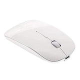Tsmine Bluetooth Wireless Mouse - Slim Rechargeable, Noiseless Click & 3 Adjustable DPI Levels for Laptop, Tablet, iMac, MacBook Air - White