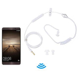 Universal 3.5Mm Jack Acoustic Hollow Air Tube Earbuds Headphones With Microphone,Anti-Radiation In-Ear Single Earbud,Wired Cell Phone Earpiece (White)