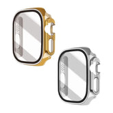 2 Pack Case With Tempered Glass Screen Protector For Apple Watch Ultra/Ultra 2 49Mm, Smooth Touch, High Protection, Full Screen Shield, Easy Installation, Gold And Silver