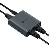 Ethernet Splitter 1 To 2, 1000 Mbps High Speed Dual-Port Internet Splitter, Compatible W/ Cat8/7/6/5E/5, Usb-C & Ethernet Cables Included, Aluminum Case, Plug And Play For Routers & More Eh210