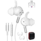 Sports Wired Earbuds Usb C Headphones 13Mm Dynamic Driver Hifi Stereo Ip4 Sweatproof Type-C In-Ear Earphones With Mic No Latency Game Ear Buds 5Ft Long Cord For Iphone 17 16 15, For Samsung S25