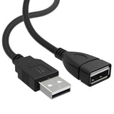 3Ft USB A Male to Female Extension Cable for Data Transfer and Charging Black