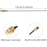 2.4Ghz 2.4G Wifi Antenna 2Dbi Sma Male (Pin) Connector Network Aerial With Mini Pci U.Fl To Sma Female Wifi Pigtail Rf1.13 Cable 15Cm(Pack Of 2)